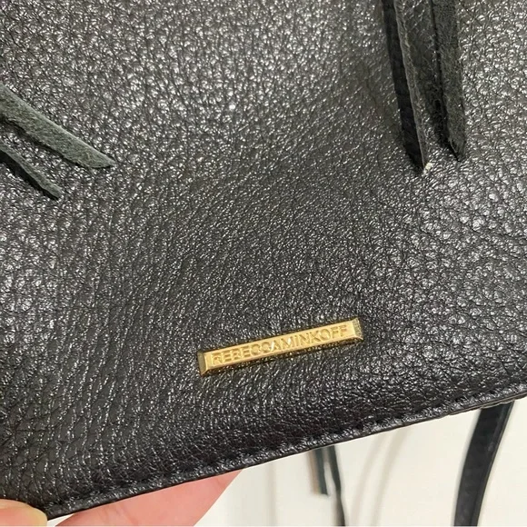 Rebecca Minkoff Large Regan Satchel Tote Black Gold